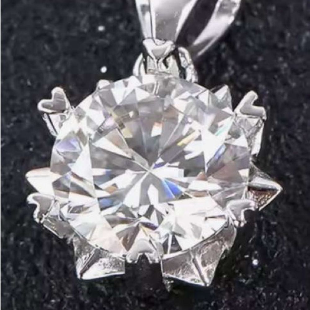Moissanite Snowflake Design Pendant 1 Carat 925 - Picture 3 of 5